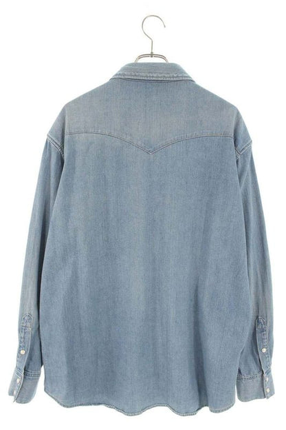 Celine Oversize D Denim Long Sleeve Shirt Men's L