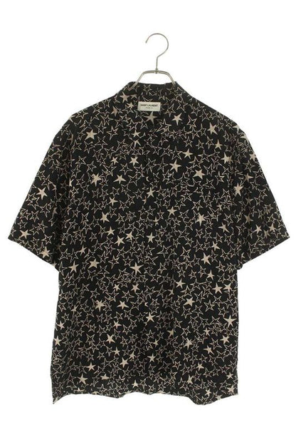 Saint Laurent Paris 531956 Y331v Silk Star Allover Short Sleeve Shirt Men's 40