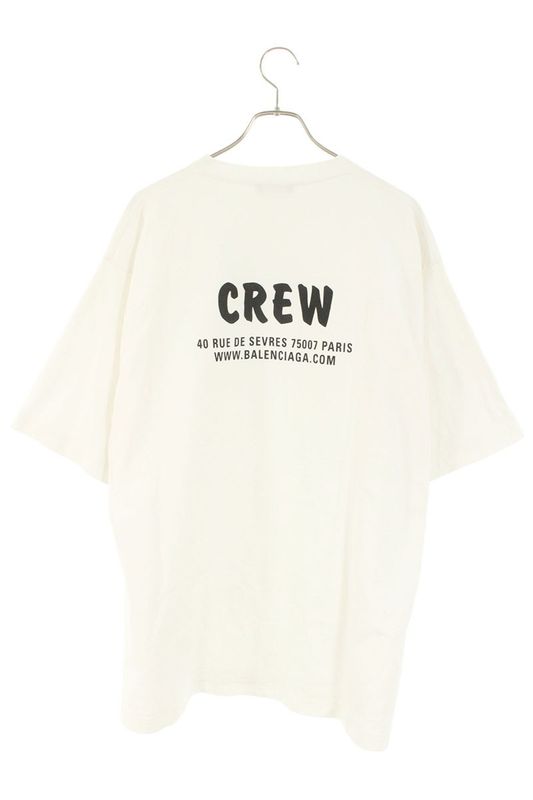 Balenciaga 620969 Tiv74 Crew Logo Print T-Shirt Men's M