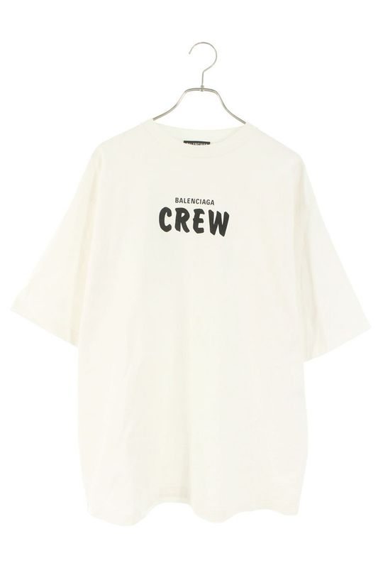 Balenciaga 620969 Tiv74 Crew Logo Print T-Shirt Men's M
