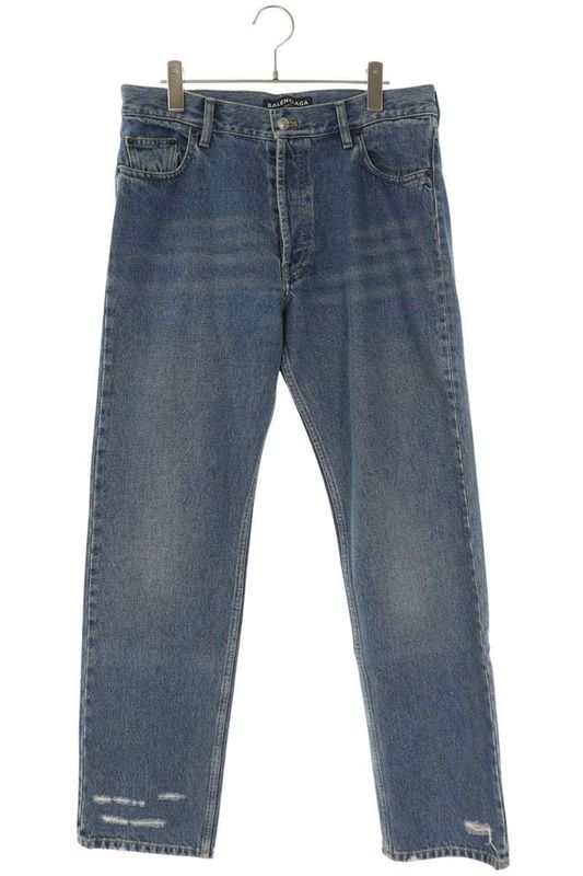 Balenciaga 486225 Tsb06 Damaged Denim Pants Men's 32