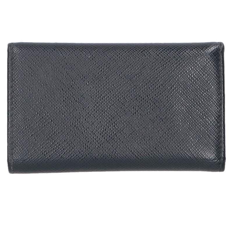 Prada 2pg222 Triangle Plate Saffiano Leather Key Case Men's