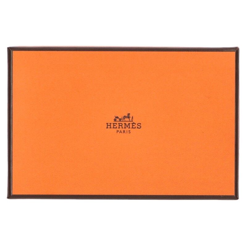 Hermes Calvi W Engraved Chevre Svhardware Leather Coin Case Ladies