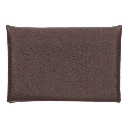 Hermes Calvi W Engraved Chevre Svhardware Leather Coin Case Ladies