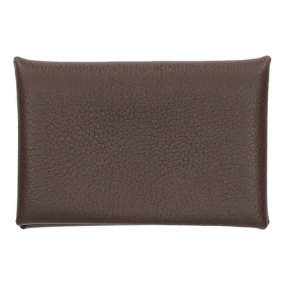 Hermes Calvi W Engraved Chevre Svhardware Leather Coin Case Ladies