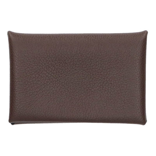 Hermes Calvi W Engraved Chevre Svhardware Leather Coin Case Ladies