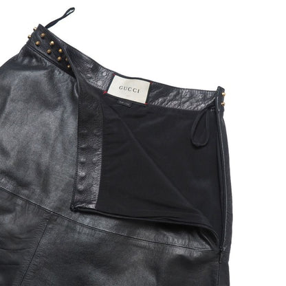 Gucci Long Skirt Size 40 Studded Leather Flared Skirt Made in Italy 20251125