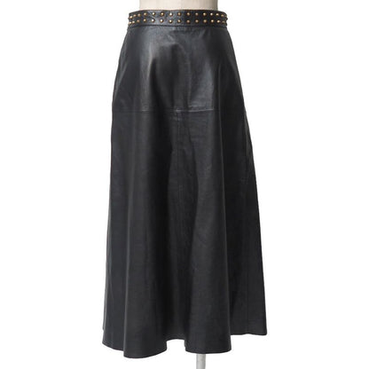 Gucci Long Skirt Size 40 Studded Leather Flared Skirt Made in Italy 20251125