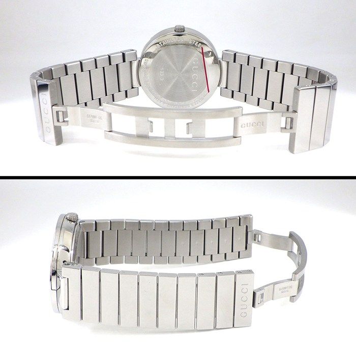 Gucci Watch Interlocking G 133.3 Ya133307 GG Sunray Black Dial SS Quartz Analog