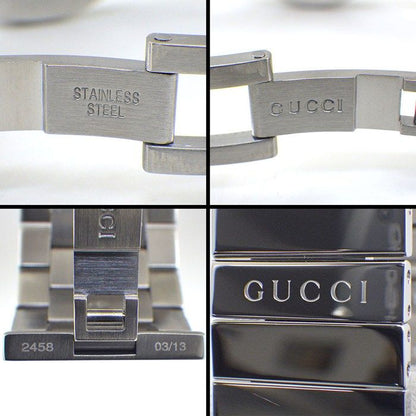 Gucci Watch Interlocking G 133.3 Ya133307 GG Sunray Black Dial SS Quartz Analog