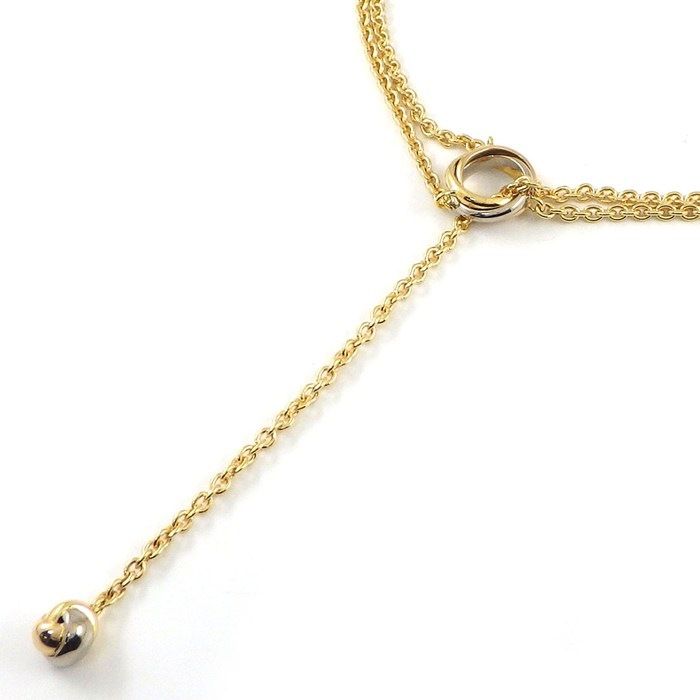 Cartier Necklace Trinity Pampille Double Chain Drop Swing Three Color 18k Pink