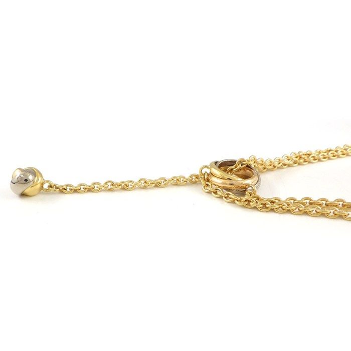 Cartier Necklace Trinity Pampille Double Chain Drop Swing Three Color 18k Pink