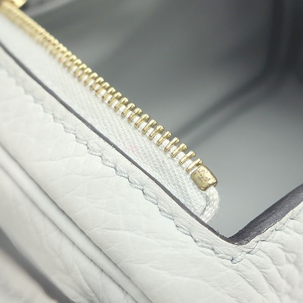 Hermes Shoulder Bag Lindy Mini 20 Taurillon Clemence Blue Veil Silver Hardware