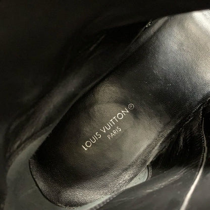 Louis Vuitton Moonlight Line Boots Short Shoes Satin Black White Dot Belt