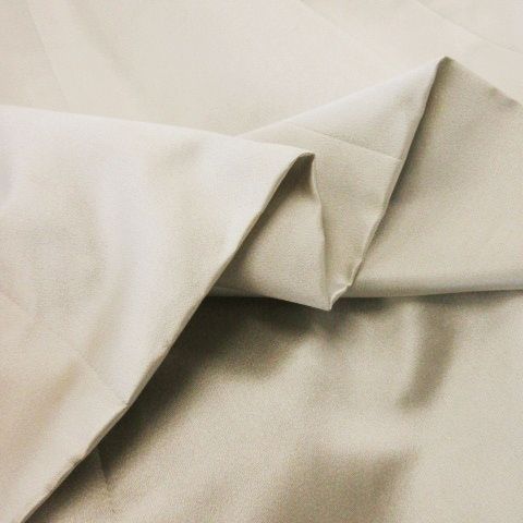 Chanel Flared Skirt Knee Length Silk Box Pleats Shiny Logo Plate 36 S Beige