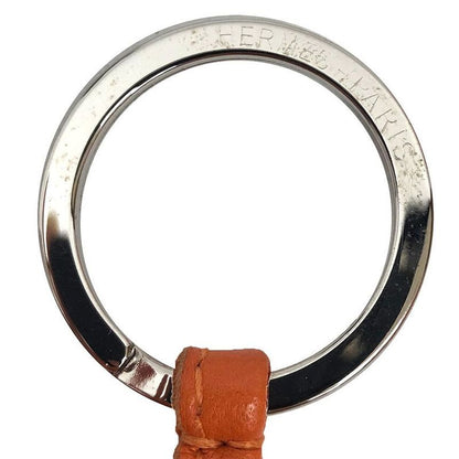 Hermes Carmen Key Holder Key Ring Fringe Charm Orange Excellent Condition