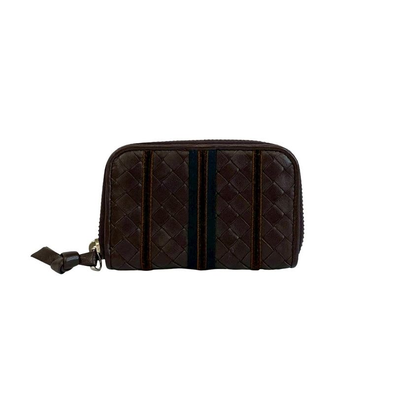 Bottega Veneta Intrecciato Leather Round Zip Coin Case