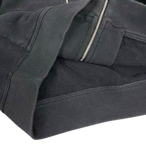 Hermes Hoodie Zip Up Cotton Lined Long Sleeve M Black