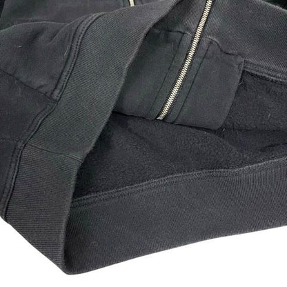 Hermes Hoodie Zip Up Cotton Lined Long Sleeve M Black