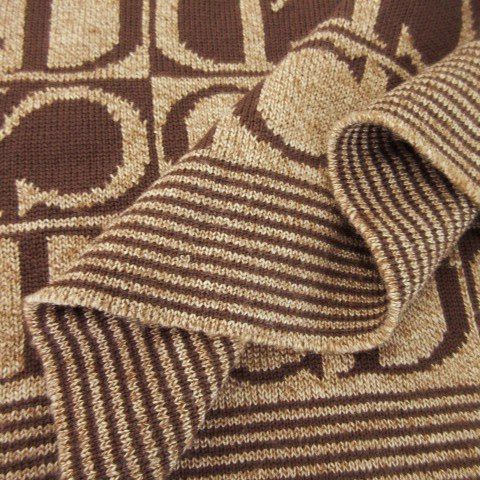 Christian Dior Sports Knit Sweater Turtleneck Long Sleeves Wool Silk Blend Silk