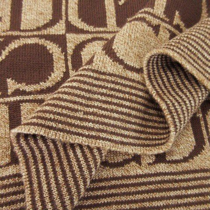 Christian Dior Sports Knit Sweater Turtleneck Long Sleeves Wool Silk Blend Silk