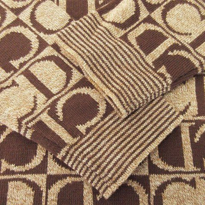 Christian Dior Sports Knit Sweater Turtleneck Long Sleeves Wool Silk Blend Silk