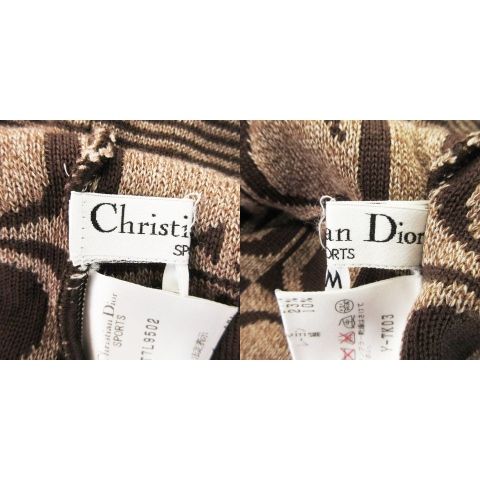 Christian Dior Sports Knit Sweater Turtleneck Long Sleeves Wool Silk Blend Silk