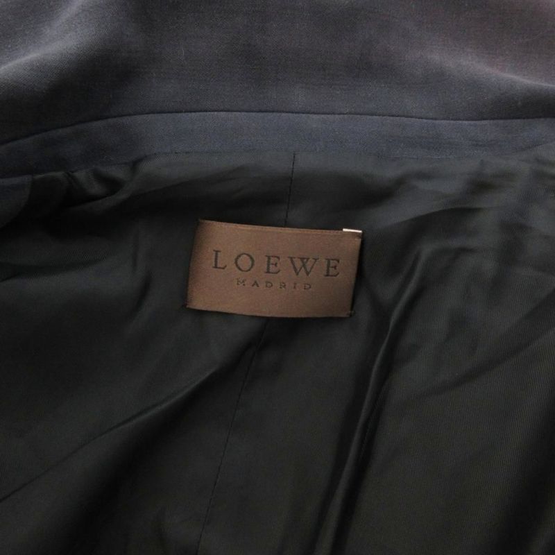Loewe Spring Coat Chester Coat Big Color Cotton Suede Buttonless Charcoal Gray