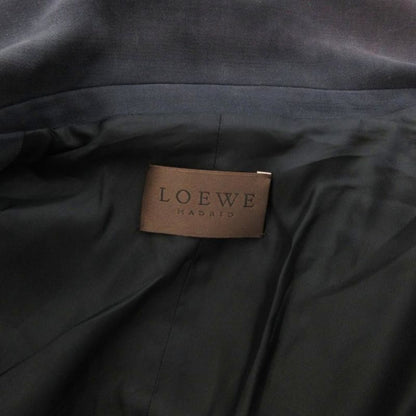 Loewe Spring Coat Chester Coat Big Color Cotton Suede Buttonless Charcoal Gray