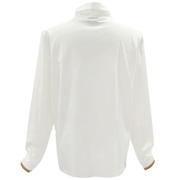 Hermes Cut and Sewn Turtleneck Cotton White and Brown M White Brown Long