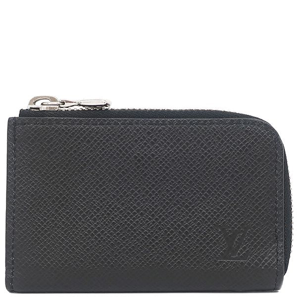 Louis Vuitton Coin Case Porte Monet Jules Taiga Ardoise Silver Hardware Black