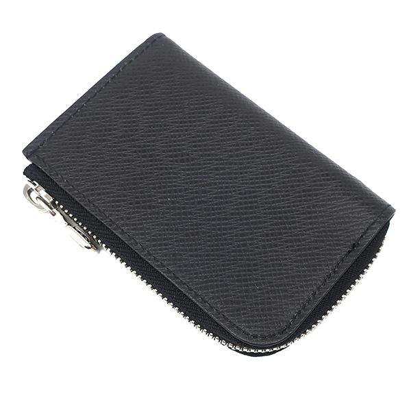 Louis Vuitton Coin Case Porte Monet Jules Taiga Ardoise Silver Hardware Black