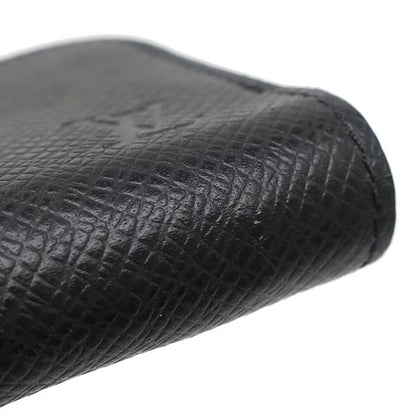 Louis Vuitton Coin Case Porte Monet Jules Taiga Ardoise Silver Hardware Black