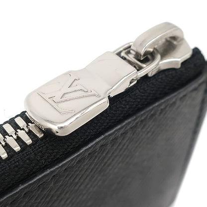 Louis Vuitton Coin Case Porte Monet Jules Taiga Ardoise Silver Hardware Black