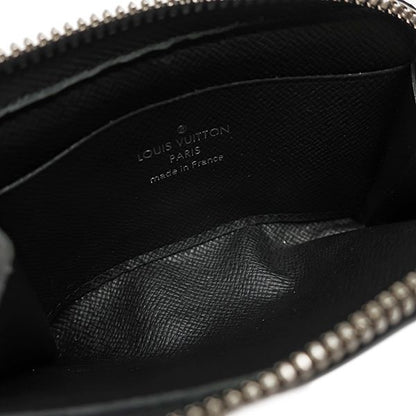 Louis Vuitton Coin Case Porte Monet Jules Taiga Ardoise Silver Hardware Black