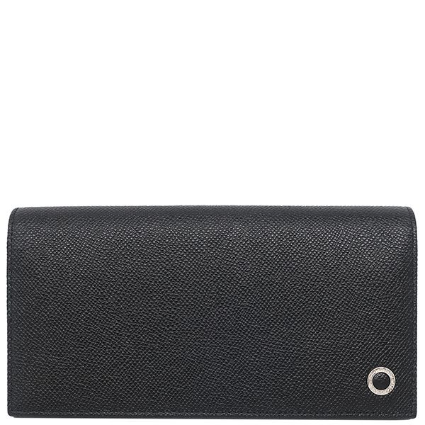 Bvlgari Bvlgari Long Wallet Bvlgari Man Leather Black Silver Hardware Black