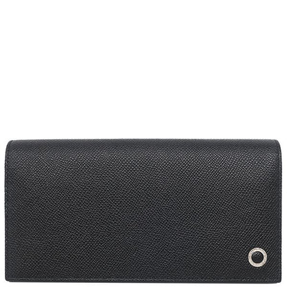 Bvlgari Bvlgari Long Wallet Bvlgari Man Leather Black Silver Hardware Black