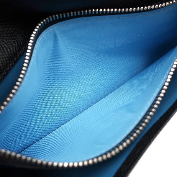 Bvlgari Bvlgari Long Wallet Bvlgari Man Leather Black Silver Hardware Black