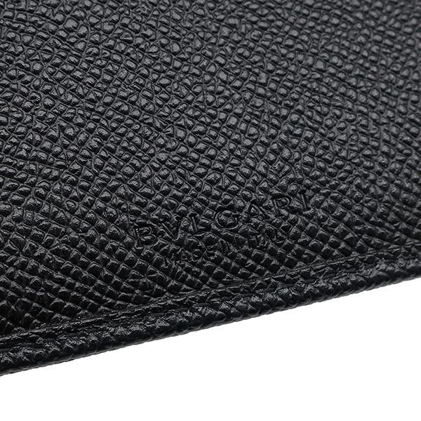 Bvlgari Bvlgari Long Wallet Bvlgari Man Leather Black Silver Hardware Black