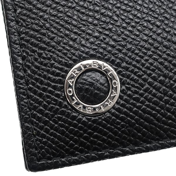 Bvlgari Bvlgari Long Wallet Bvlgari Man Leather Black Silver Hardware Black