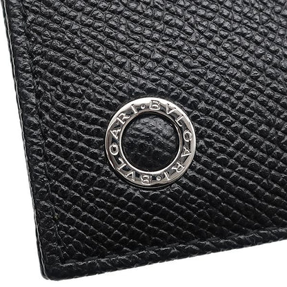 Bvlgari Bvlgari Long Wallet Bvlgari Man Leather Black Silver Hardware Black