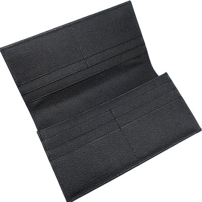 Bvlgari Bvlgari Long Wallet Bvlgari Man Leather Black Silver Hardware Black
