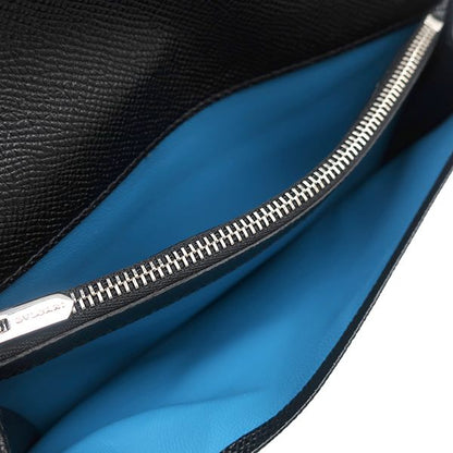 Bvlgari Bvlgari Long Wallet Bvlgari Man Leather Black Silver Hardware Black