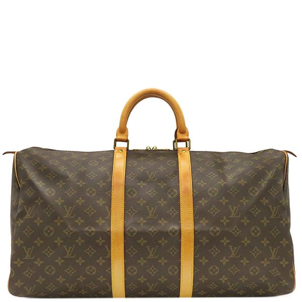 Louis Vuitton Boston Bag Keepall 55 Monogram Canvas Monogram Gold Hardware