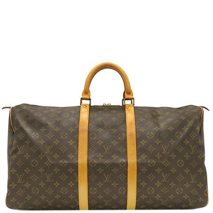 Louis Vuitton Boston Bag Keepall 55 Monogram Canvas Monogram Gold Hardware
