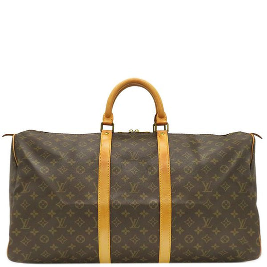 Louis Vuitton Boston Bag Keepall 55 Monogram Canvas Monogram Gold Hardware