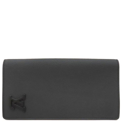 Louis Vuitton Long Wallet Portefeuille Blaza Nm Grain Leather Black Matte Black