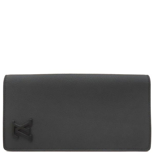 Louis Vuitton Long Wallet Portefeuille Blaza Nm Grain Leather Black Matte Black