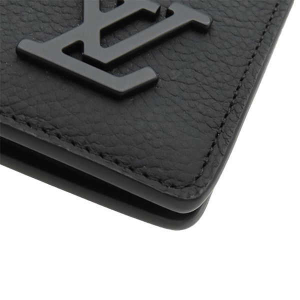 Louis Vuitton Long Wallet Portefeuille Blaza Nm Grain Leather Black Matte Black