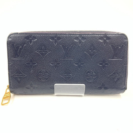 Louis Vuitton Monogram Empreinte Zippy Wallet Round Zipper Long Wallet Navy